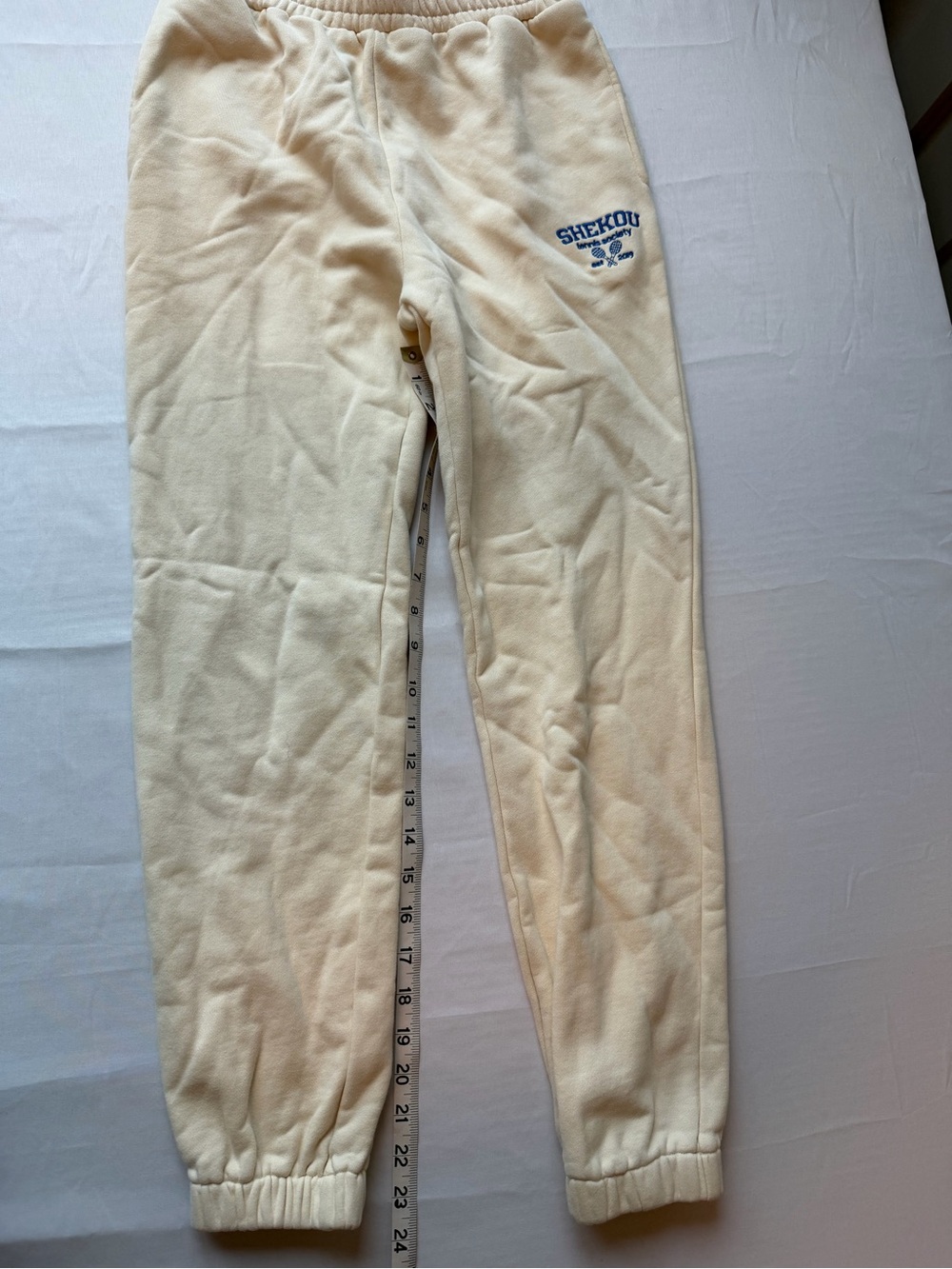 Shekou Cream Cotton Sweatpants for Women